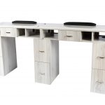 DOUBLE MANICURE TABLE[N086-1]-Grey