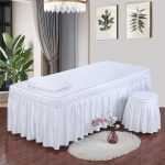Massage bed cover-single piece [white&peacock orchid&bean paste powder]