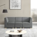 Combination waiting sofa (grey)-3 Seats